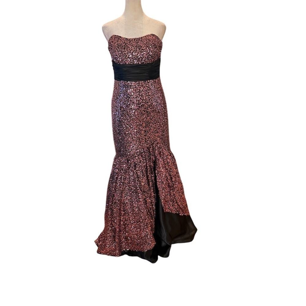 Flirt by Maggie Sottero Gown Womens S Purple Sequin Mermaid Strapless